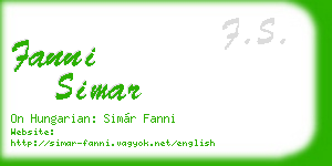 fanni simar business card